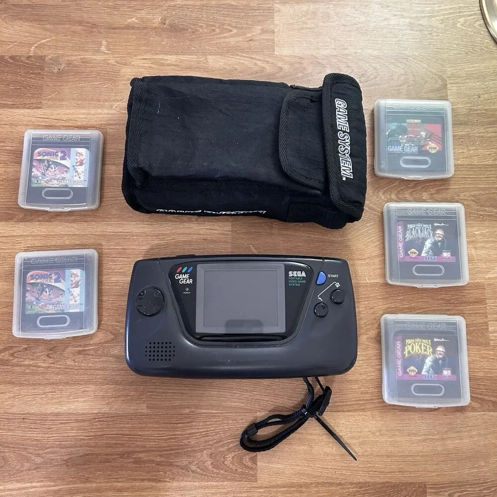 SEGA Game Gear Handheld System - Black With Games FOR PARTS